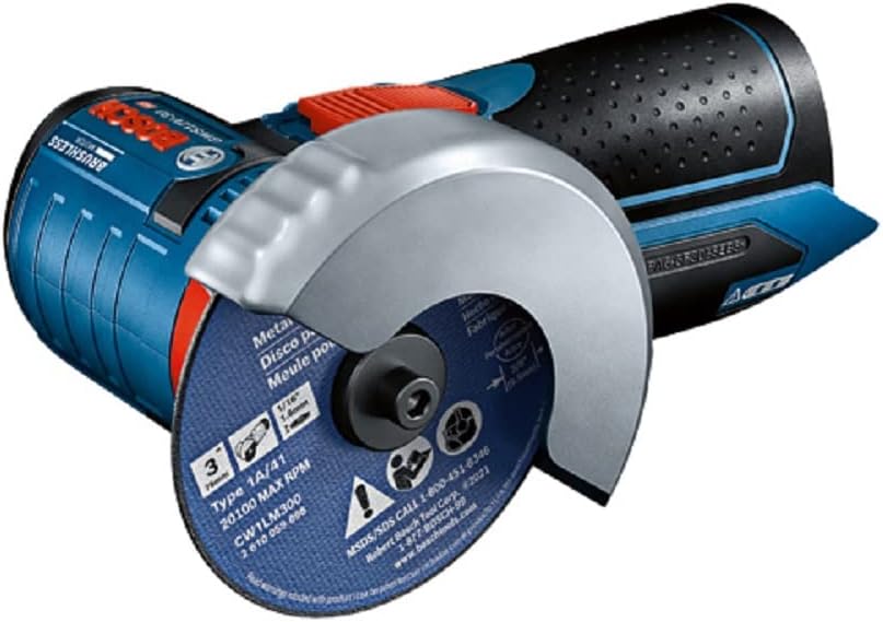 BOSCH GWS12V-30N 12V Max Brushless 3 In. Angle Grinder (Bare Tool), Blue