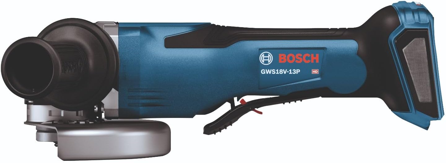 BOSCH GWS18V-13CN PROFACTOR™ 18V Connected-Ready 5 – 6 In. Angle Grinder with Slide Switch (Bare Tool), Grey,blue,black