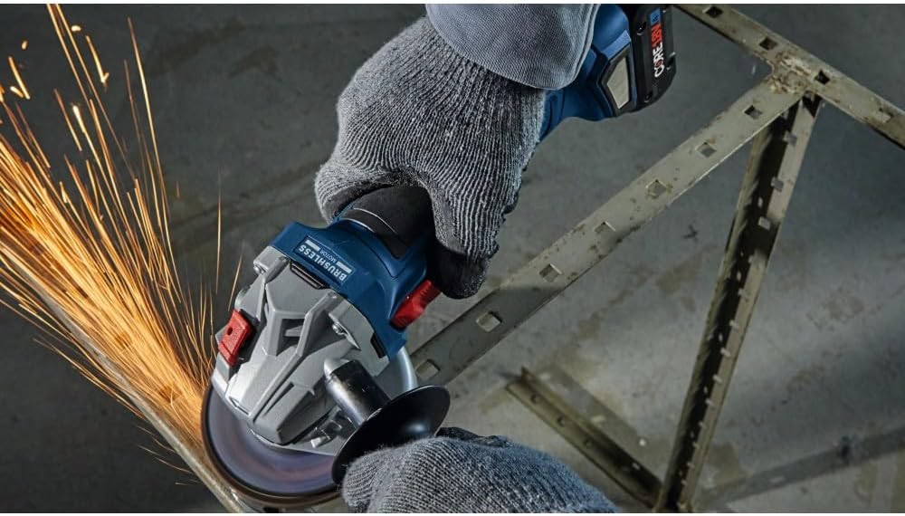 BOSCH GWS18V-8B15 18V Brushless 4-1/2 In. Angle Grinder Kit with (1) CORE18V® 4 Ah Advanced Power Battery, Black