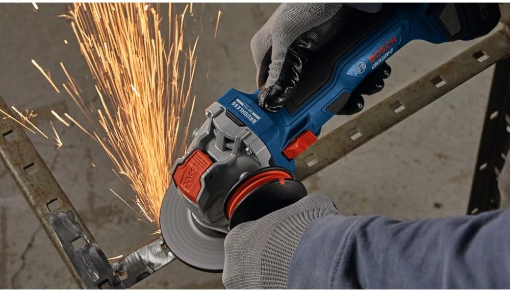 BOSCH GWX18V-8N 18V X-LOCK Brushless 4-1/2 In. Angle Grinder with Slide Switch (Bare Tool),Blue