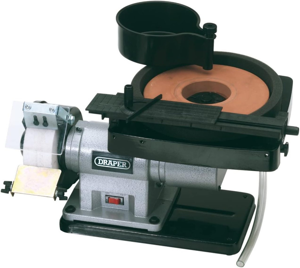 Draper 31235 Wet and Dry Bench Grinder, 230V , Blue