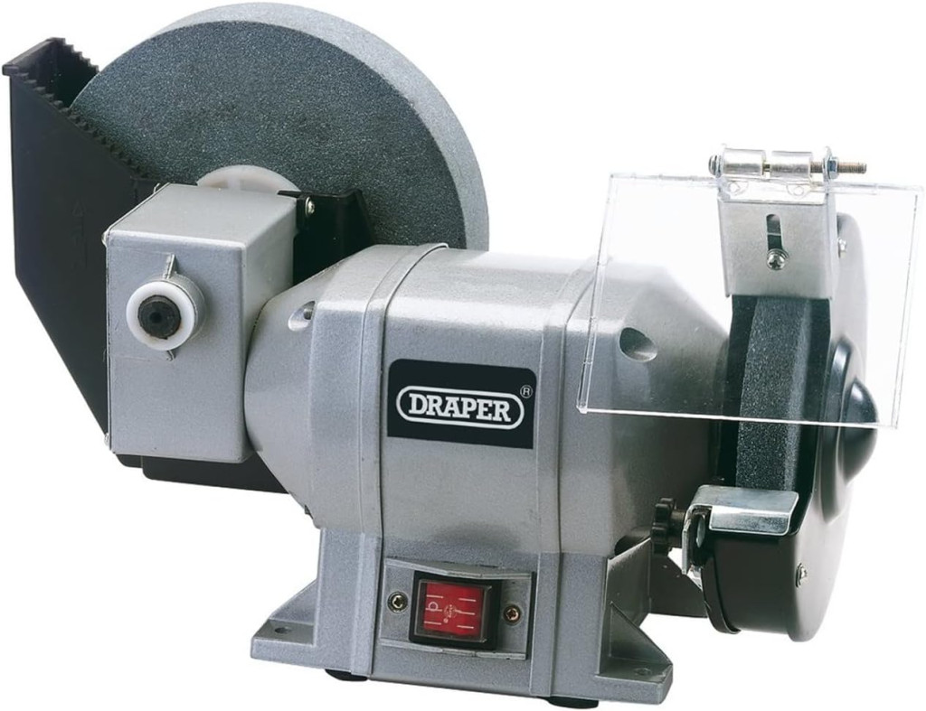Draper 78456 230-Volt 250-Watt Wet and Dry Bench Grinder, Grey