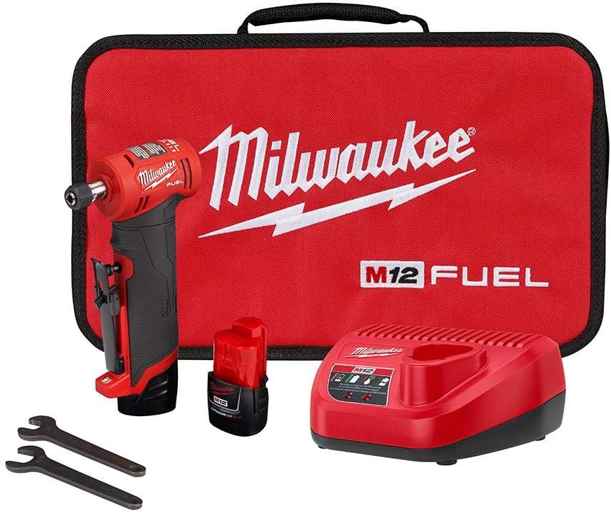 Milwaukee 2485-22 M12 FUEL Lithium-Ion Right Angle Die Grinder Kit (2 Ah)