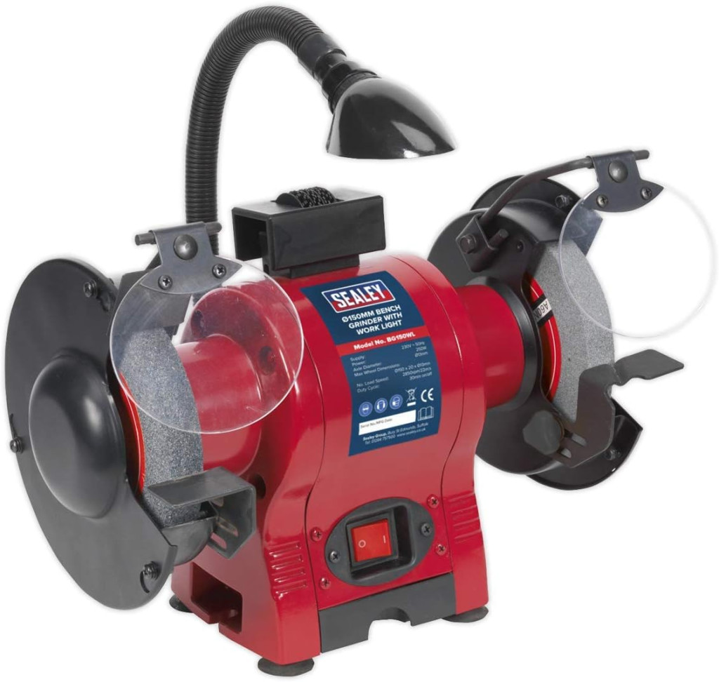 Sealey BG150WL Bench Grinder with Work Light, 250W/230V, 150mm