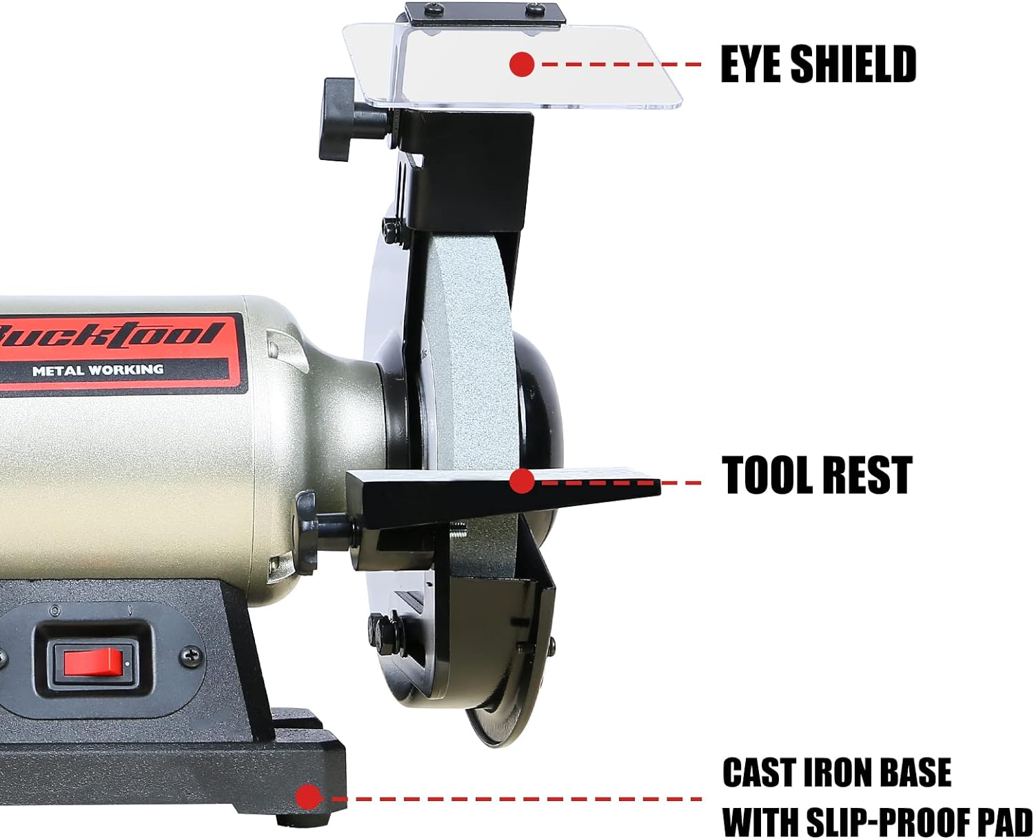 BUCKTOOL 10-Inch Variable Speed Sharpening System 1.2-Amp Two-Direction Water Cooled Wet Stone Grinder 90-160RPM, SCM8103