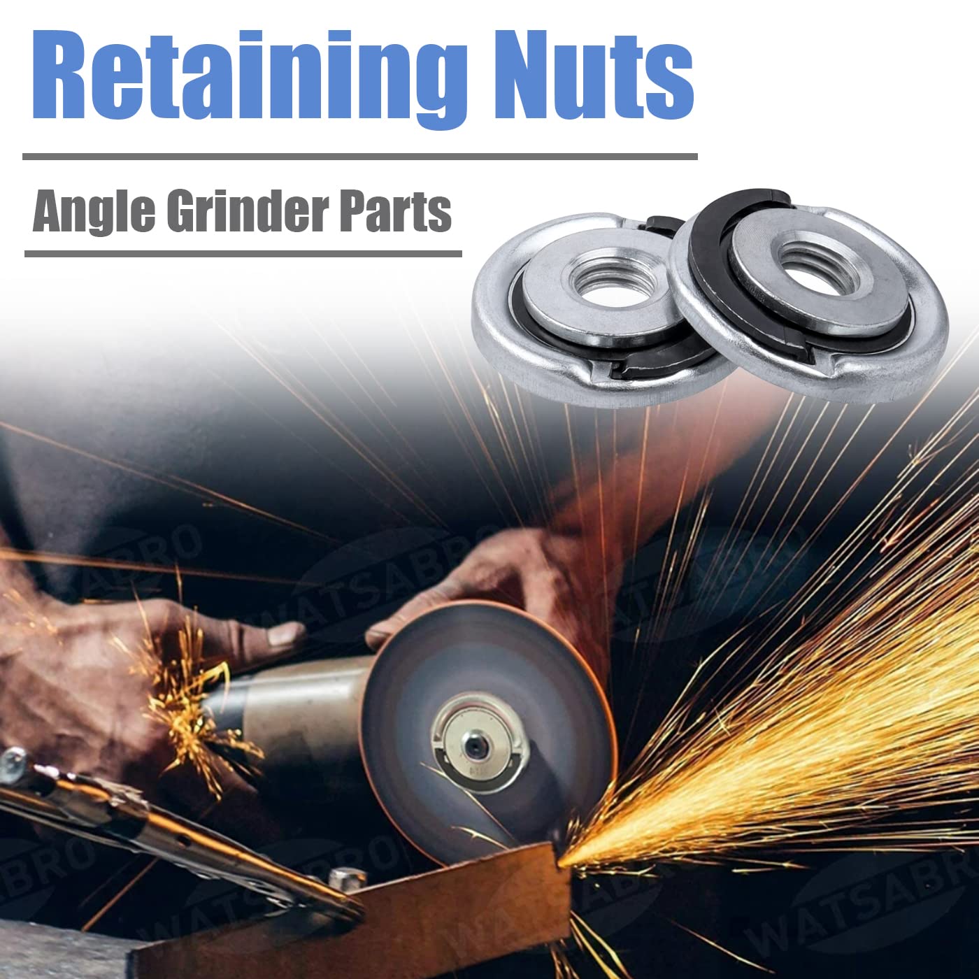 Mesee 2 Pieces M14 Quick Clamping Nuts Angle Grinder Locking Retaining Flange Nut Quick Release Nut Replacement Parts Pressure Plate Fastener for Most Angle Grinder