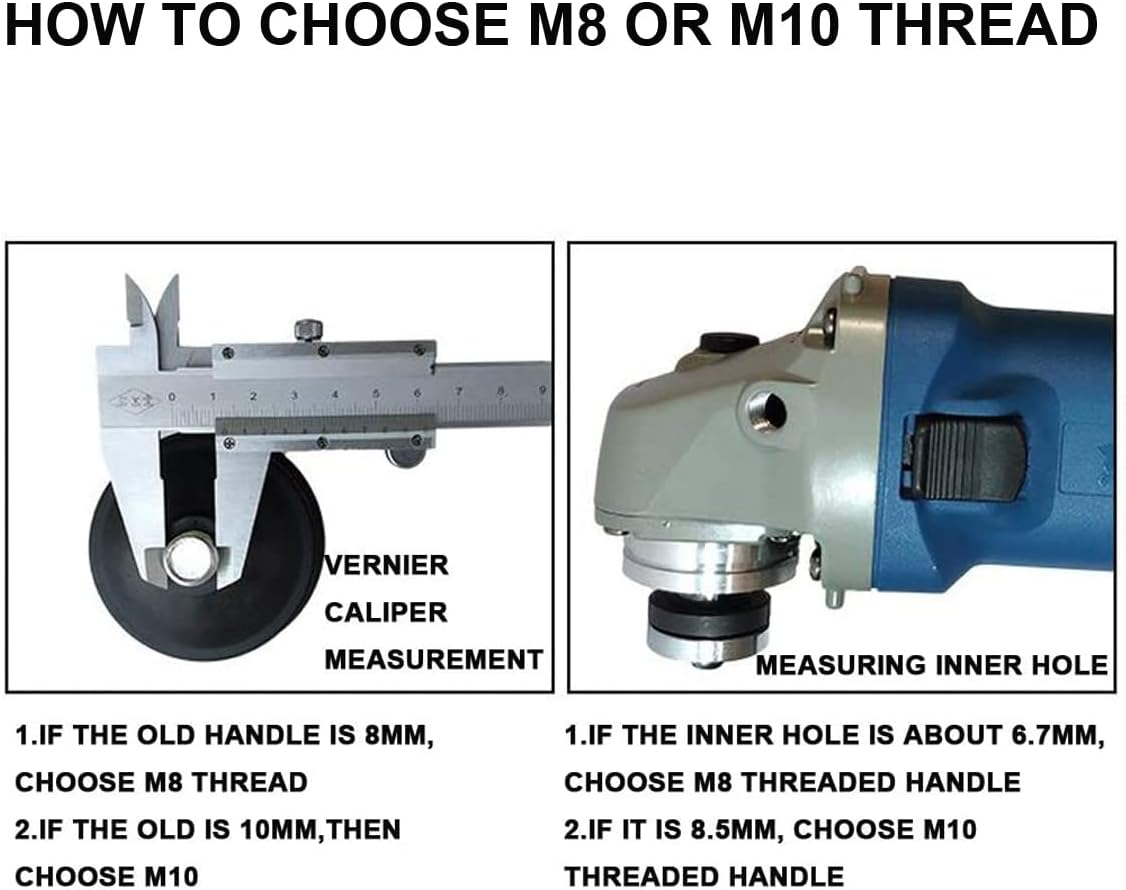 MIKMAYTOO Thread Auxiliary Side Handle Fit For Makita Dewalt Bosch Angle Grinder (8MM-4 PACK)