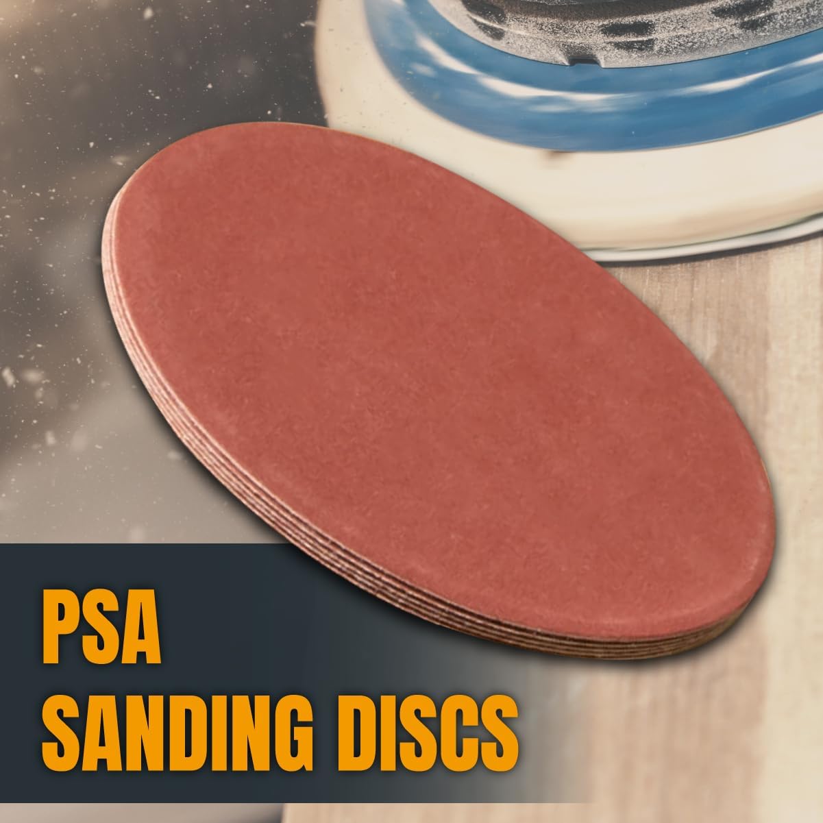 POWERTEC 110260 6 Inch PSA Sanding Discs, 100 Grit, Aluminum Oxide Adhesive Sandpaper for 4x36 Belt Sander, 10PK
