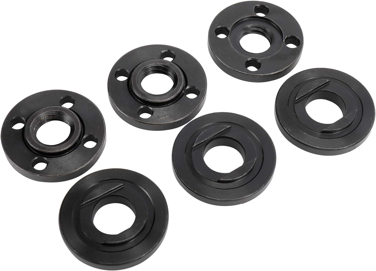 WerkWeit Grinder Angle Spanner Wrench Flange Nut Kit, 1PCS Angle Grinder Flange Wrench and 6PCS Flange Nuts, Compatible with Dewalt Bosch Black Decker Ryobi Makita(4.5 5 5/8-11)