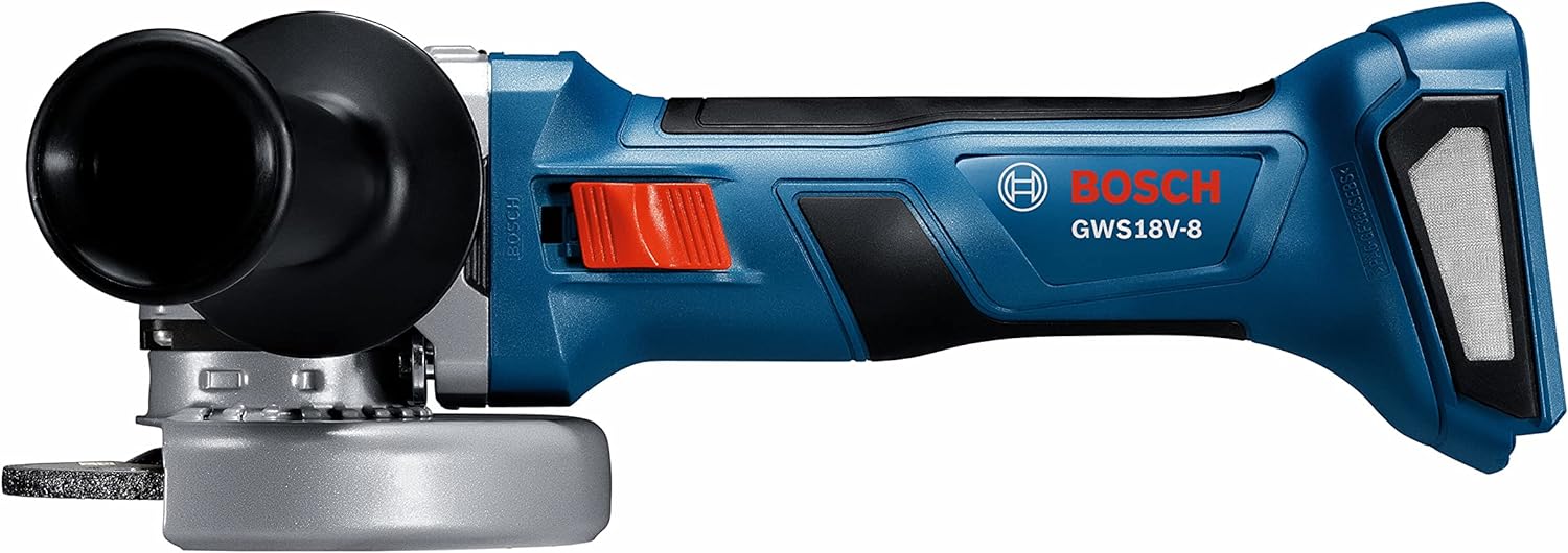 BOSCH GXS18V-15N15 18V Starter Kit with (1) CORE18V 4.0 Ah Compact Battery GWS18V-8N18V Brushless 4-1/2 in. Angle Grinder with Slide Switch (Bare Tool)