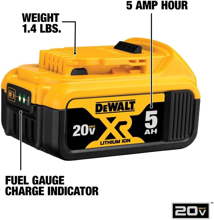 DEWALT 20V MAX Angle Grinder Tool (DCG413B) and Battery Charging Kit (DCB205-2CK)