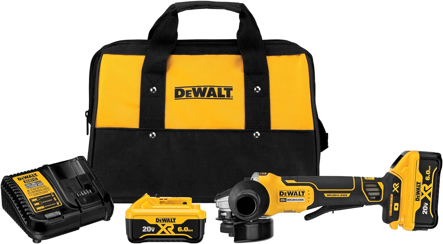 DEWALT 20V MAX* Angle Grinder Tool Kit, 4-1/2-Inch, Paddle Switch with Brake (DCG413R2)