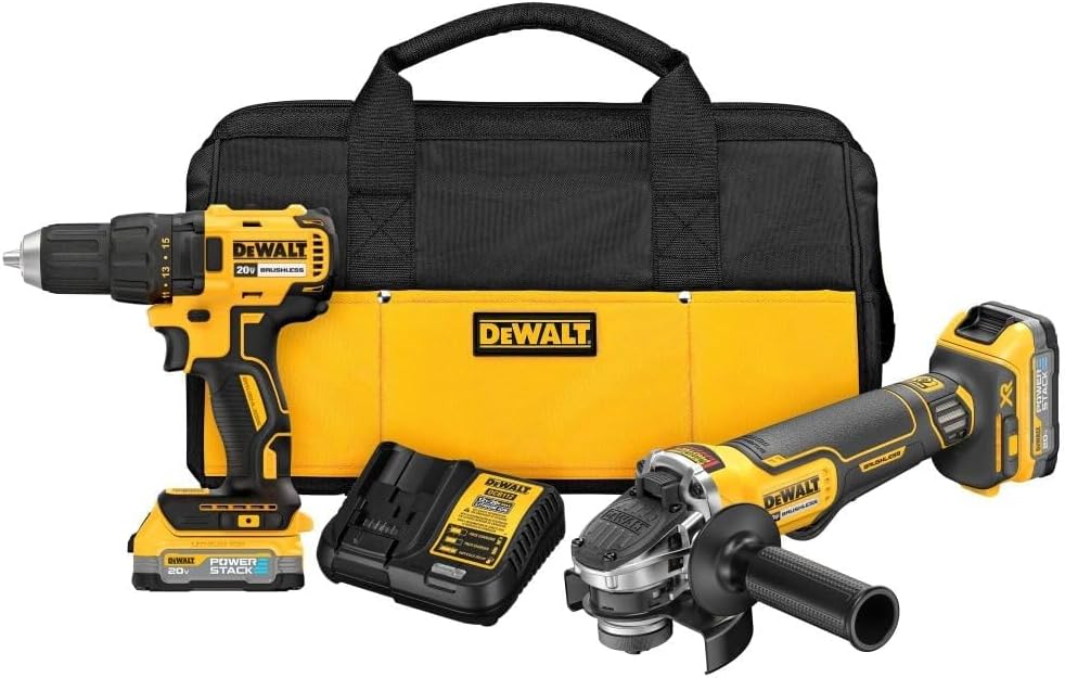 DEWALT 20V MAX Drill And Grinder Kit, Power Tool Set, 2 Batteries and Charger Included (DCK231E2)