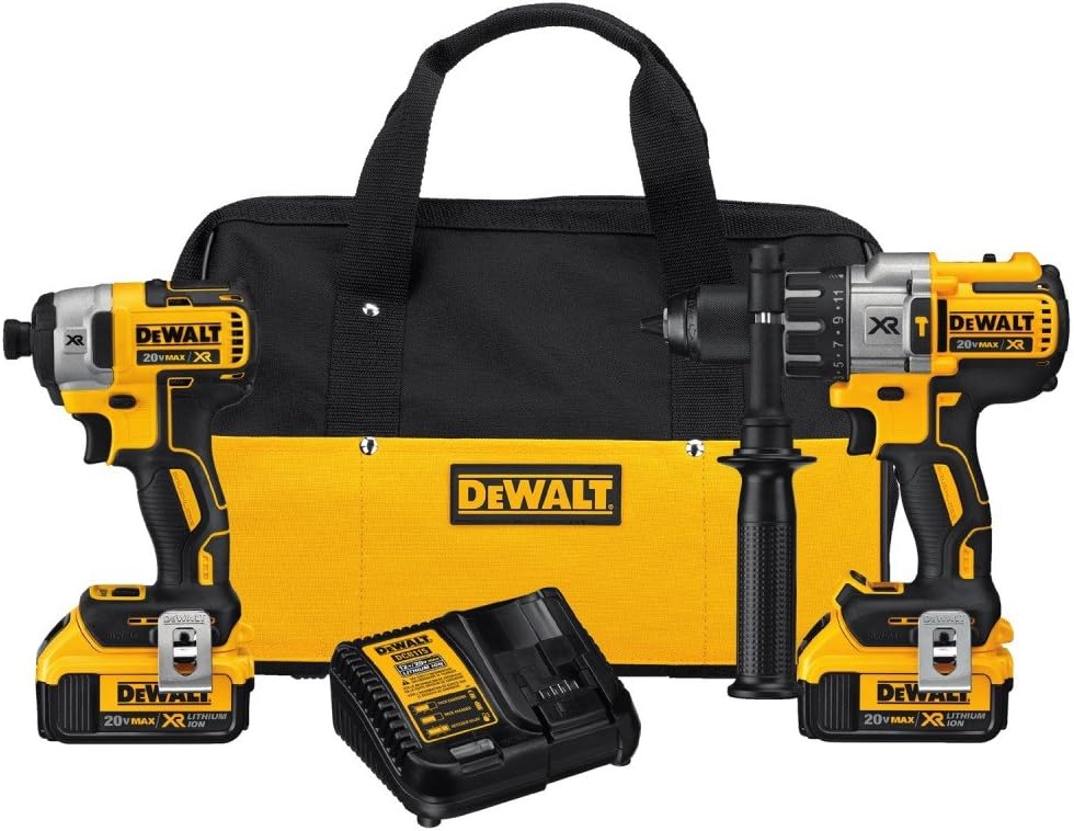 DEWALT 20V MAX Hammer Drill and Impact Driver, Cordless Power Tool Combo Kit with 2 Batteries and Charger (DCK299M2)  20V MAX* Angle Grinder Tool, Tool Only (DCG413B)