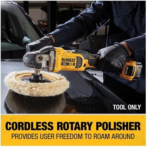 DEWALT 20V MAX* XR Cordless Polisher, Rotary, Variable Speed, 7-Inch, 180 mm, Tool Only (DCM849B)