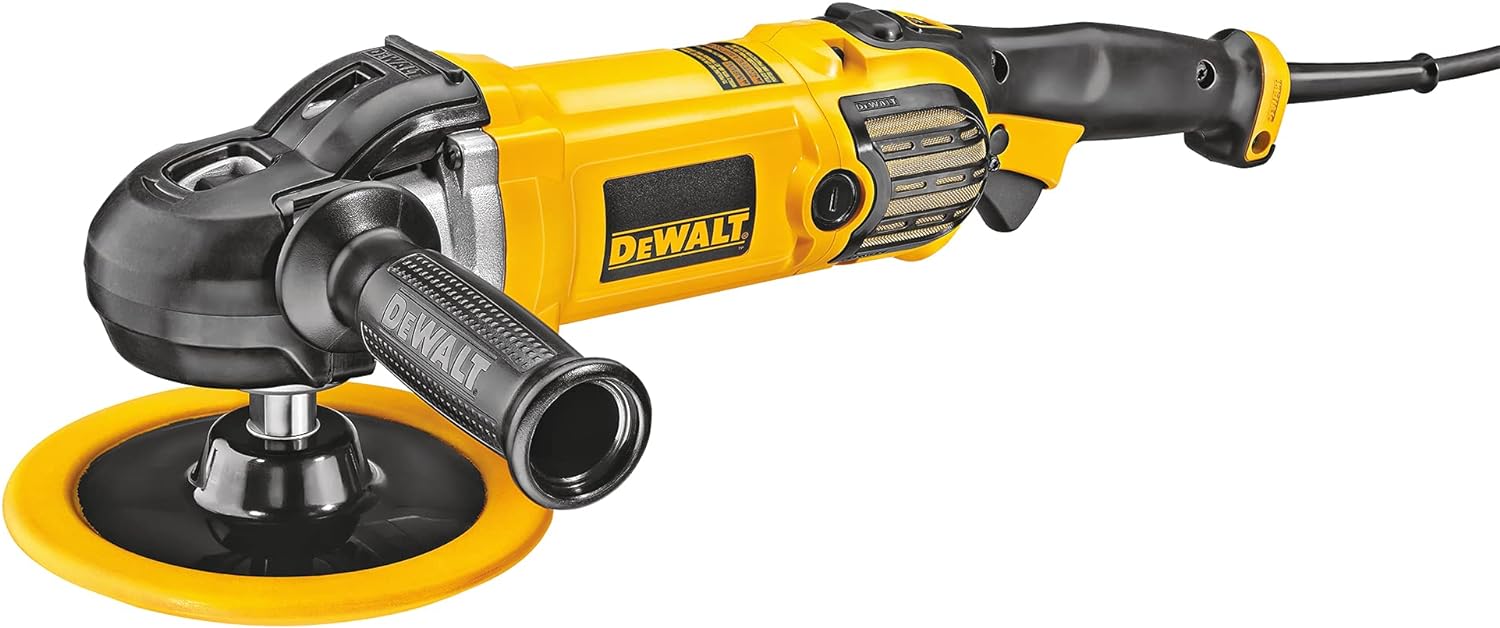 DEWALT Buffer Polisher, 7”-9”, 12 amp, Variable Speed Dial 0-3,500 RPM’s, Corded (DWP849X) Yellow