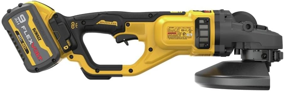 Dewalt DCG460X2 60V MAX Brushless Lithium-Ion 7 in. - 9 in. Cordless Large Angle Grinder Kit with 2 FLEXVOLT Batteries (9 Ah)