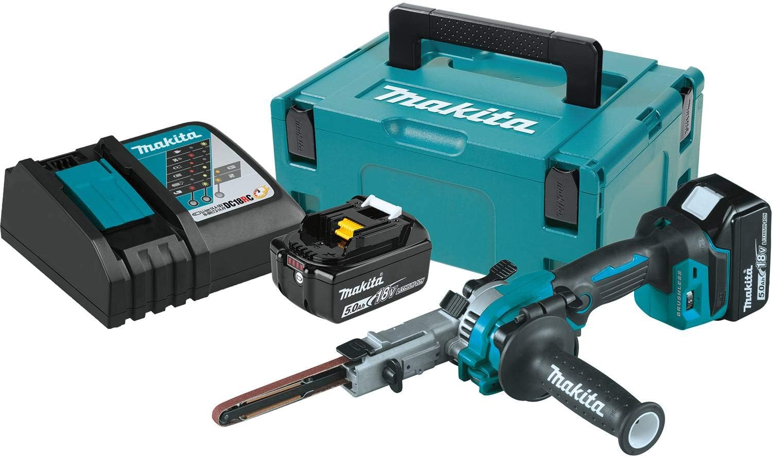 Makita XSB01TJ 18V LXT® Lithium-Ion Brushless Cordless 3/8 x 21 Detail Belt Sander Kit (5.0Ah)