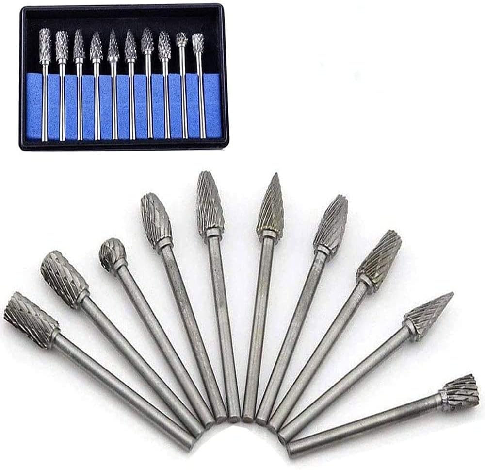 Rotary Burr Set, 10Pcs Tungsten Carbide Burr Polishing Carving Grinder BitsTwist Drill Bit Grinding Head for Dremel Rotary Tools Grinder Drill Woodworking Engraving Drilling Metal Polishing? : Amazon.co.uk: DIY  Tools