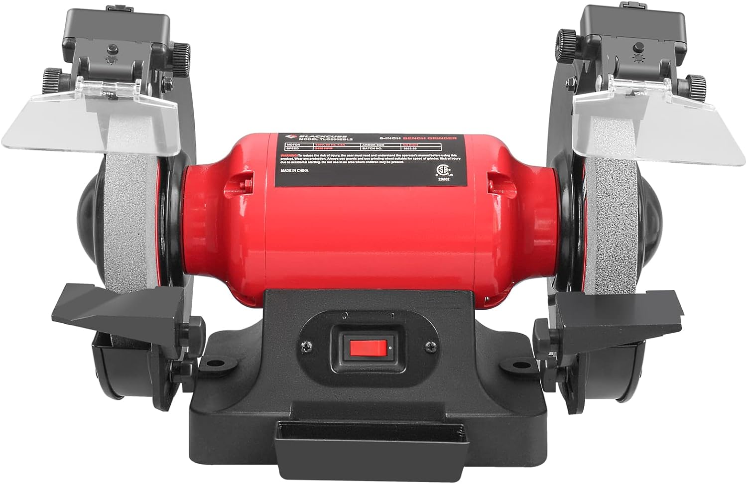 BLACKCUBE 4.8Amp 8-Inch Bench Grinder with Water Cooling Tray  LED Work Lights, Dual Grinding Wheels Multifunction Table Grinders Ideal for Various Grinding projects