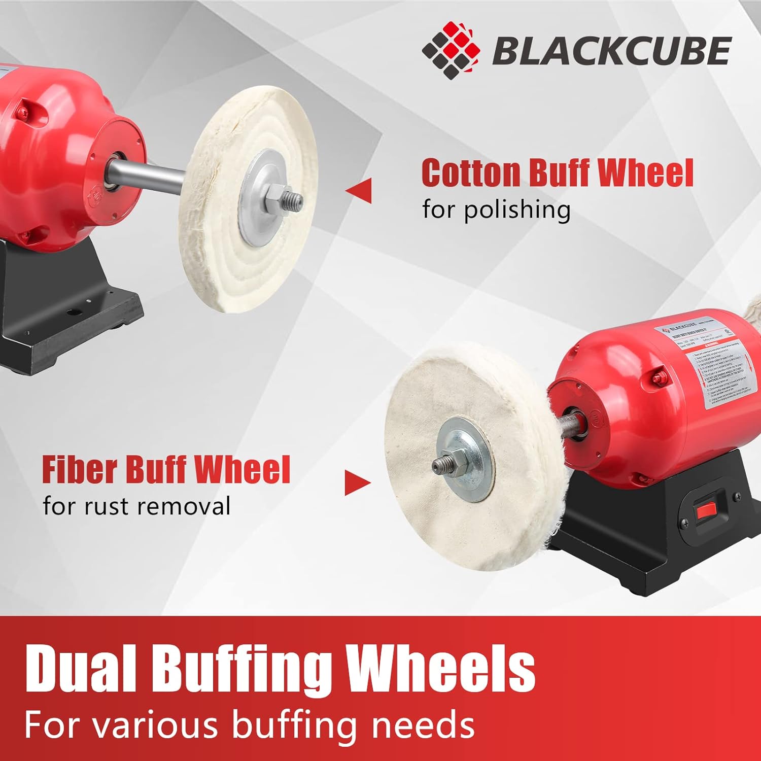 BLACKCUBE 4.8Amp 8-Inch Bench Grinder with Water Cooling Tray  LED Work Lights, Dual Grinding Wheels Multifunction Table Grinders Ideal for Various Grinding projects