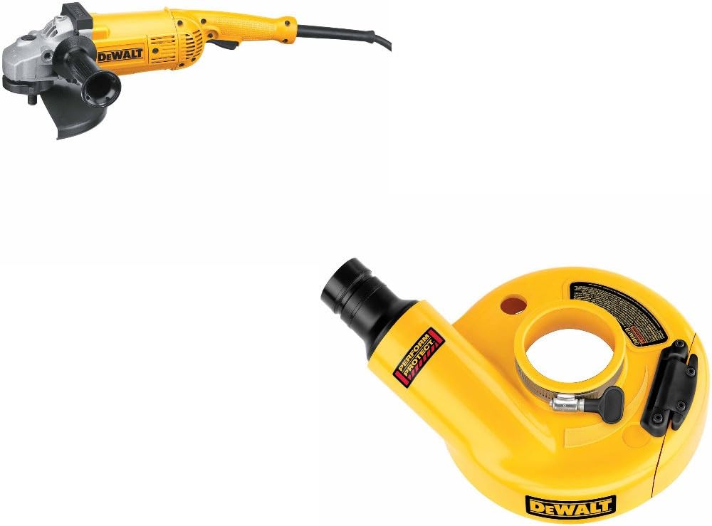 DeWalt D28499X 7 and 9 5.3 HP Angle Grinder w/ DWE46170 7 Dust Shroud