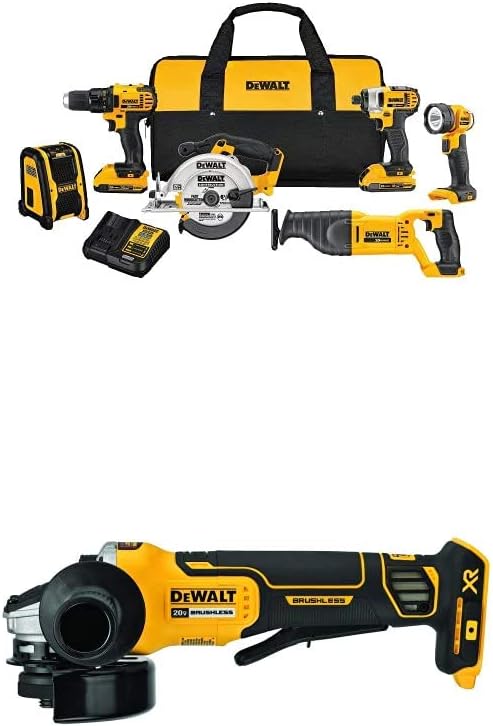 DEWALT DCK620D2 20V MA Compact 6-Tool Combo Kit with Angle Grinder, Baretool