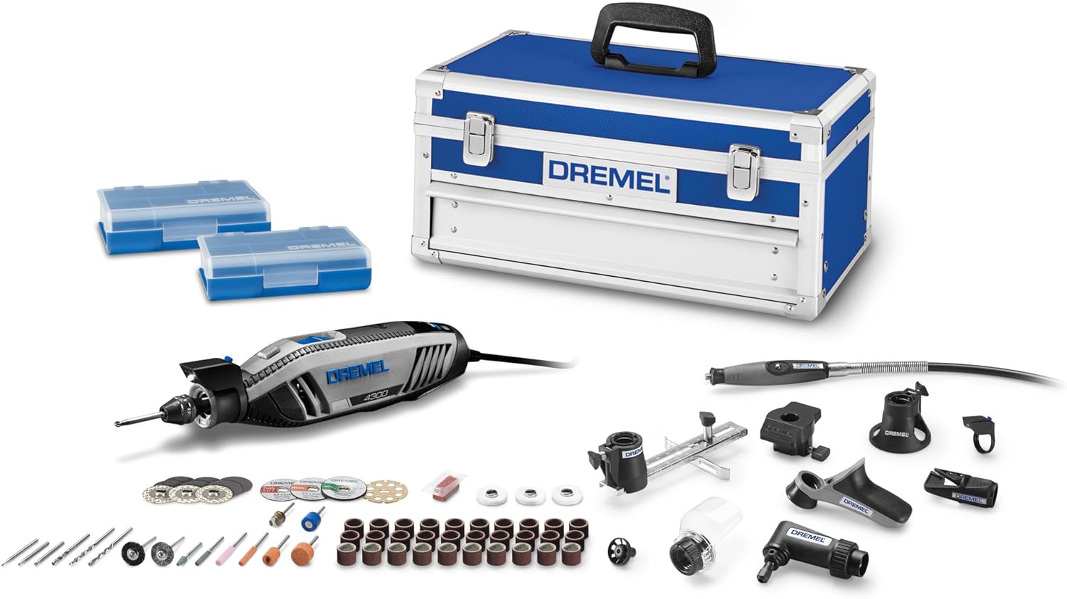 Dremel 4300-9/64 Versatile Corded Rotary Tool Kit with Flex Shaft and Hard Storage Case, High Power  Performance, Variable Speed- Engraver, Etcher, Sander, and Polisher, Ultimate Gift for the DIYER
