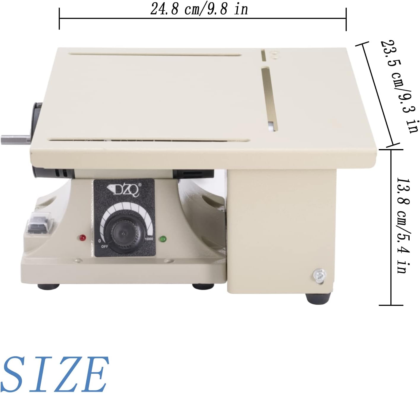 DZQ Mini Table Saw Jewelry Making Polisher w/Flex Shaft Multifunctional Bench Grinder Sander Buffing Machine Metal Dental Polishing Woodworking Tool 69Pcs Accs 10,000Rpm 750W
