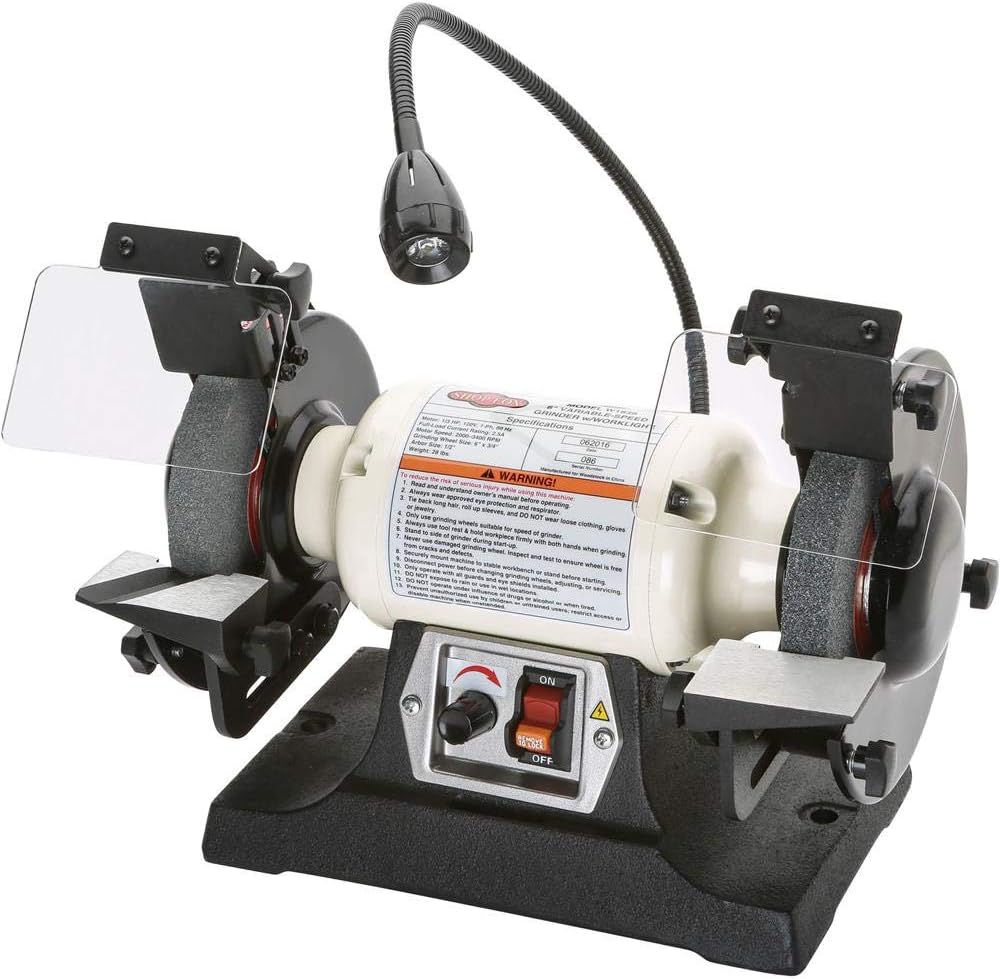 Shop Fox W1839 Variable-Speed Grinder with Work Light, 6