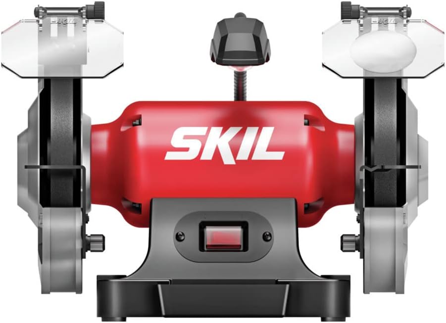 SKIL 3.0 Amp 8 In. Bench Grinder with Built-in Water Cooling Tray  LED Work Light - BI9502-00