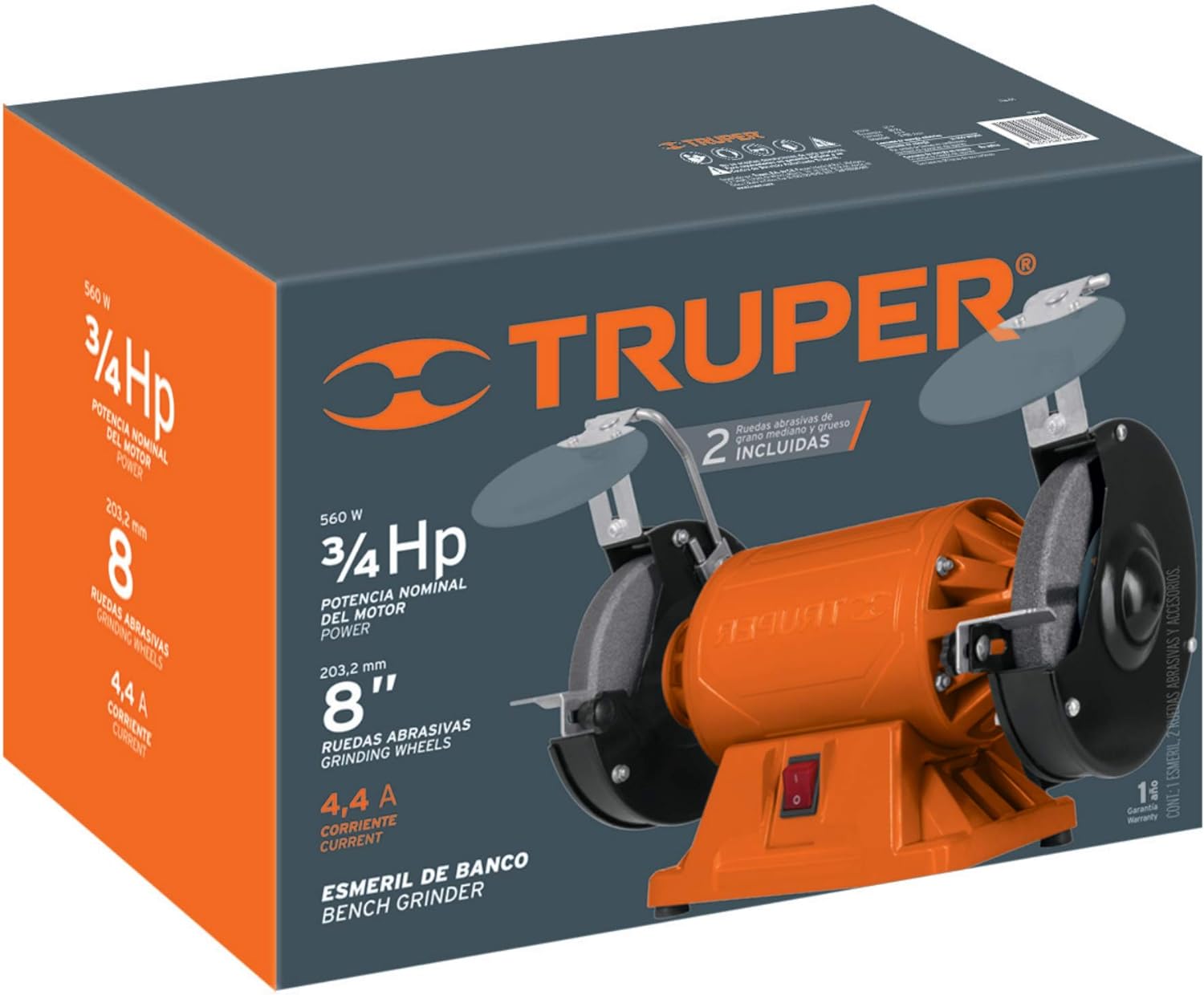 TRUPER EBA-875 8 Bench Grinder, 3/4 HP