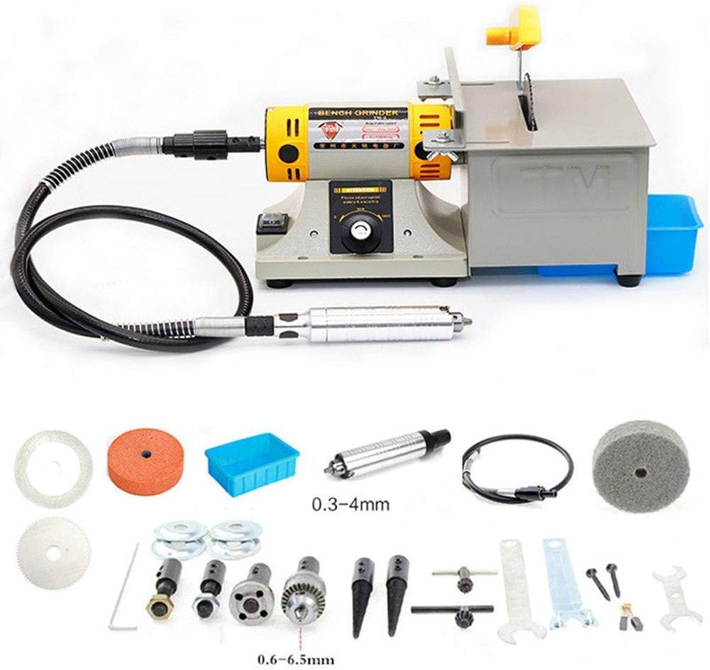 350W TM-2 Mini Multi Purpose Jewelry Rock Polishing Buffer Machine Bench Lathe  Polisher Tool Kits  Jade Cutter Cutting Machine - 110Volt