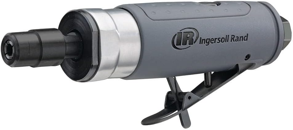 Ingersoll Rand 308B Air Straight Die Grinder, 1/4, 25,000 RPM, 0.33 HP, Ball Bearing Construction, Safety Lock, Composite Housing, Lightweight Power Tool, Gray
