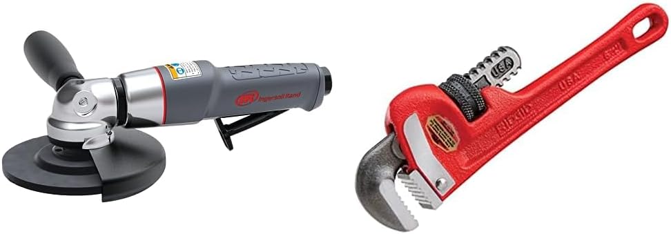 Ingersoll Rand 3445MAX Air Angle Grinder, 4.5 Wheel, 5/8 in.- 11 Thread, 12000 RPM, Rear Exhaust, 0.88 HP, Gray