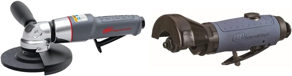 Ingersoll Rand 3445MAX Air Angle Grinder, 4.5 Wheel, 5/8 in.- 11 Thread, 12000 RPM, Rear Exhaust, 0.88 HP, Gray