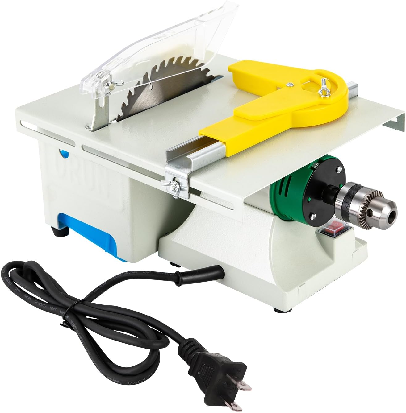 Mini Table Saw Jewelry Making Polisher w/Flex Shaft Multifunctional Bench Grinder Sander Buffing Machine Metal Polishing Woodworking Tool 10,000Rpm 750W