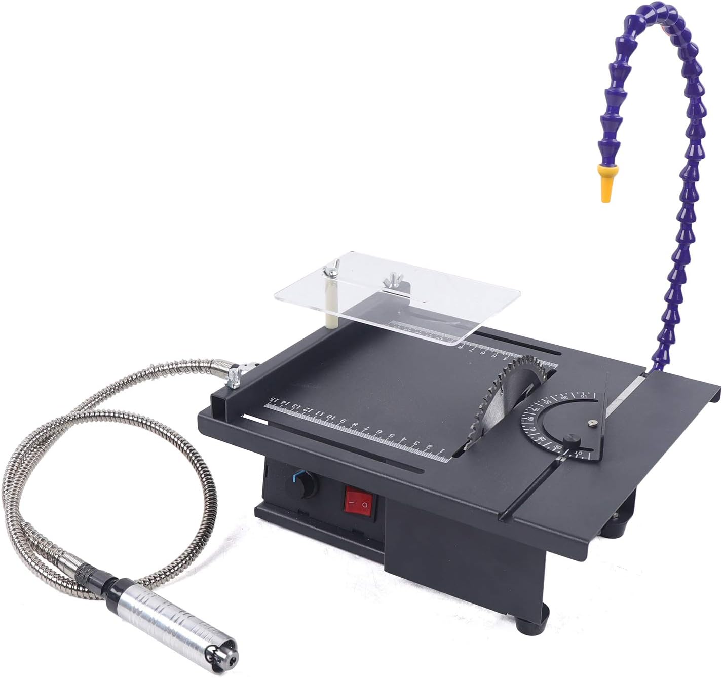 PortableTable Saw 110V Multifunction Jade Cutting Carving Machine 10000RPM Stepless Speed Regulation Jewelry Rock Polishing Saw Kit Bench Grinder Table Saw Polisher (A)