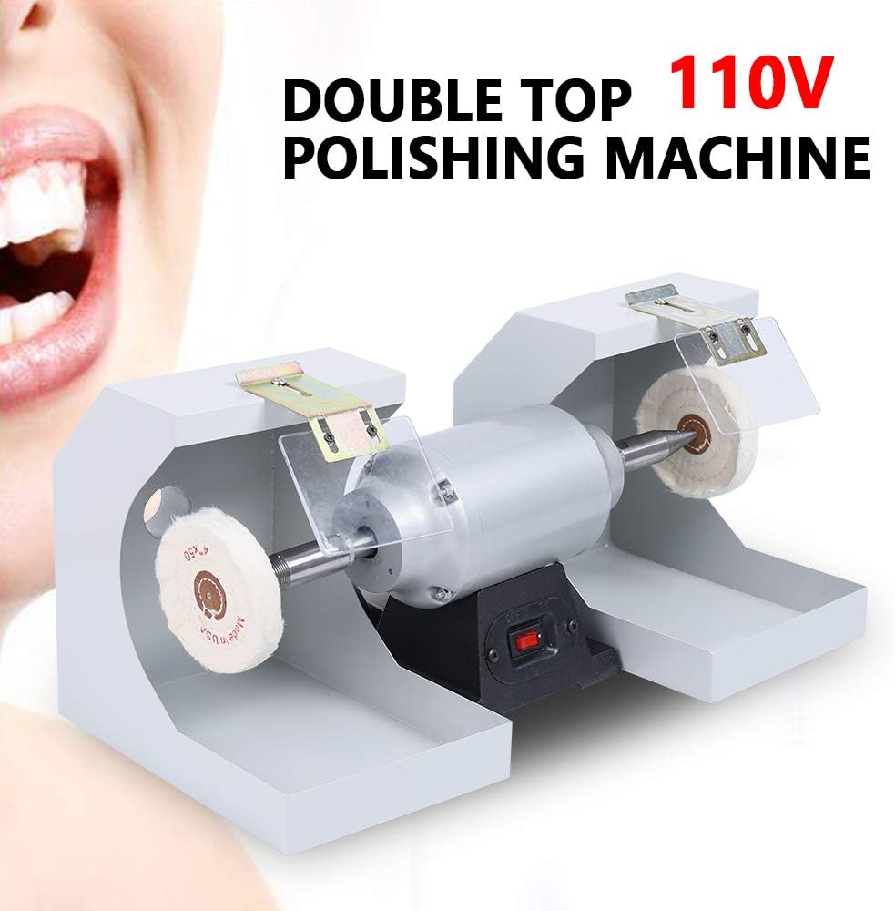 RustyVioum 110V Dental Polishing Polish Lathe Machine, Dental Lab Lathe Buffing Grinder, Polisher Polishing Machine, Polishing Machine Dental Lab Polisher for Jewelry Casting