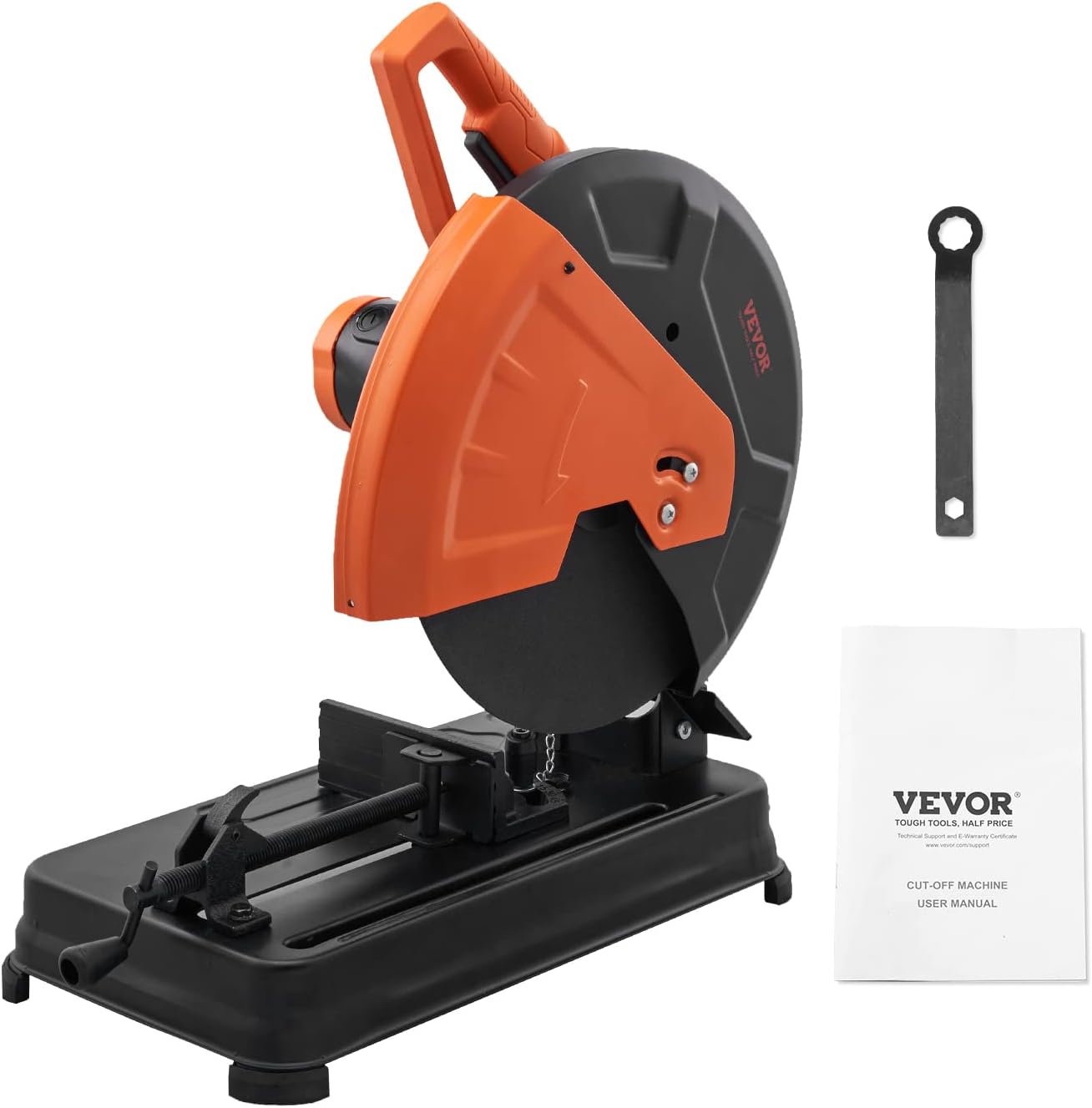 VEVOR Abrasive Chop Saw, 14in / 35cm Blade Cut Off Saw, 2300W 3600RPM Steel Cutting Machine, 0-45 Degrees Adjustable Angle Miter Saw for Cutting Metal Cutting Chop Saw for Steel Rebar Iron Aluminum