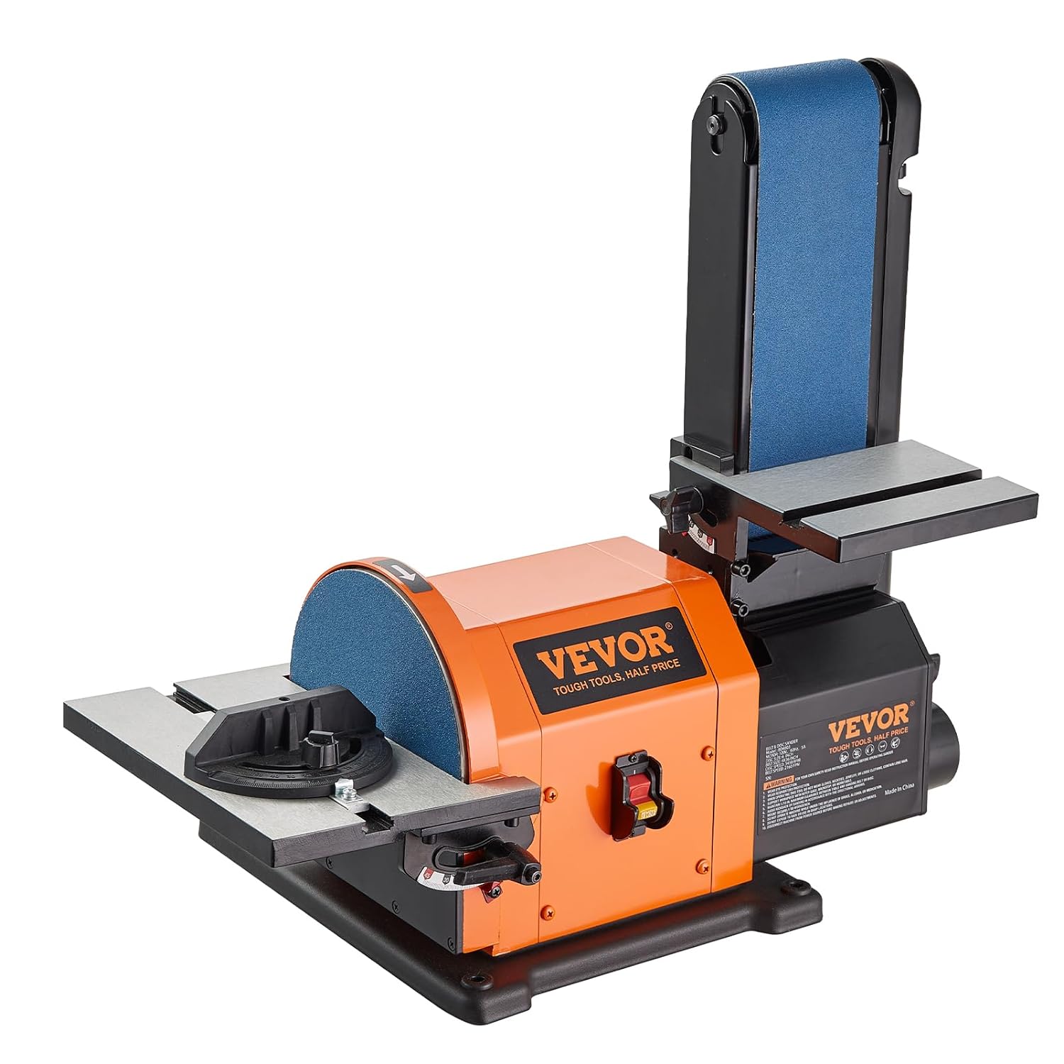 VEVOR Professional Belt Sander, 8 Disc Sander and 4 x 36 in. Belt Sander with 5A Induction Motor Cast Aluminum Worktable for Woodworking, Metalworking