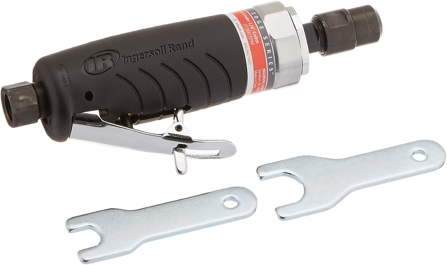 Ingersoll Rand 7802RA 3/8” Reversible Air Drill, Heavy Duty, 2,000 RPM, 0.5 HP Motor, Pistol Grip Handle  3107G Air Die Grinder Edge Series – 1/4, Heavy Duty, Straight, Black