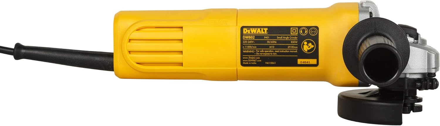 Dewalt 100mm 850W Angle Grinder DW802, 220 Volt (Indian Plug)