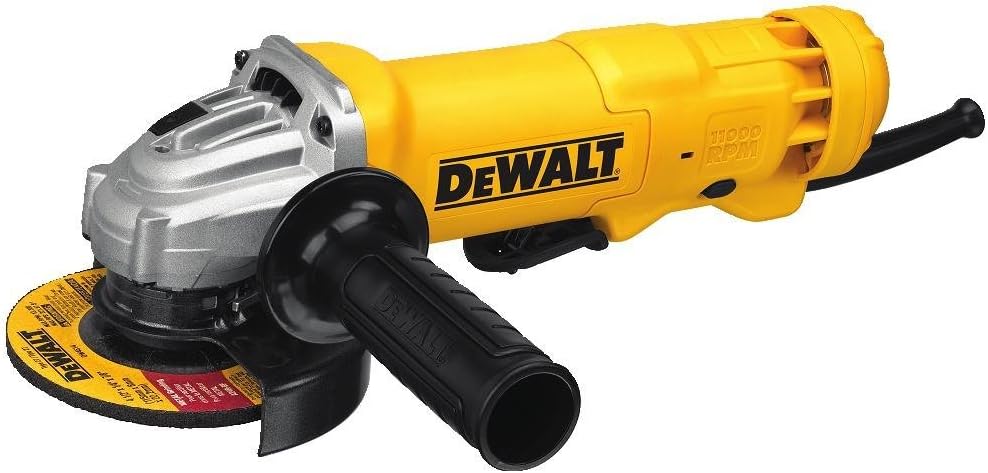 Dewalt DWE402WR 11 Amp 4-1/2 in. Angle Grinder with Paddle Switch  Wheel (Renewed)