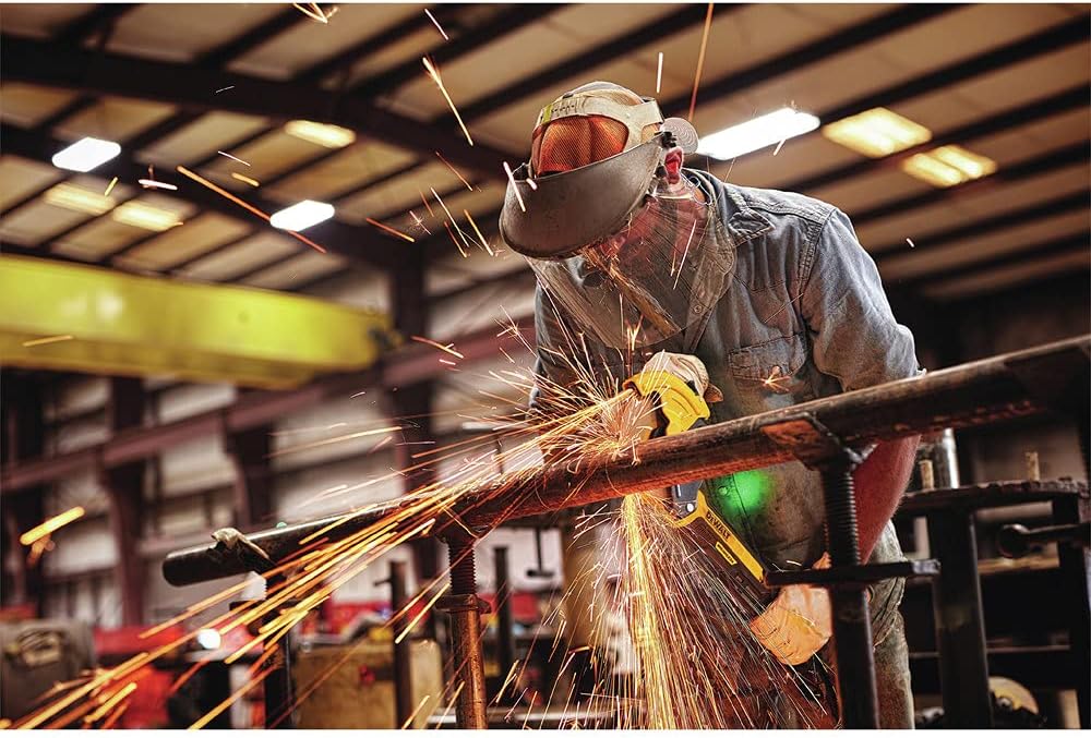 DEWALT DWE46266N 5 in. / 6 in. Brushless Small Angle Grinder, Rat Tail, with Adjustable Cut-Off Guard, Kickback Brake, No Lock