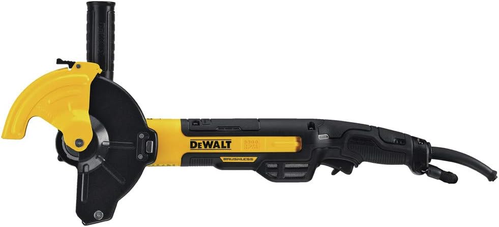 DEWALT DWE46266N 5 in. / 6 in. Brushless Small Angle Grinder, Rat Tail, with Adjustable Cut-Off Guard, Kickback Brake, No Lock
