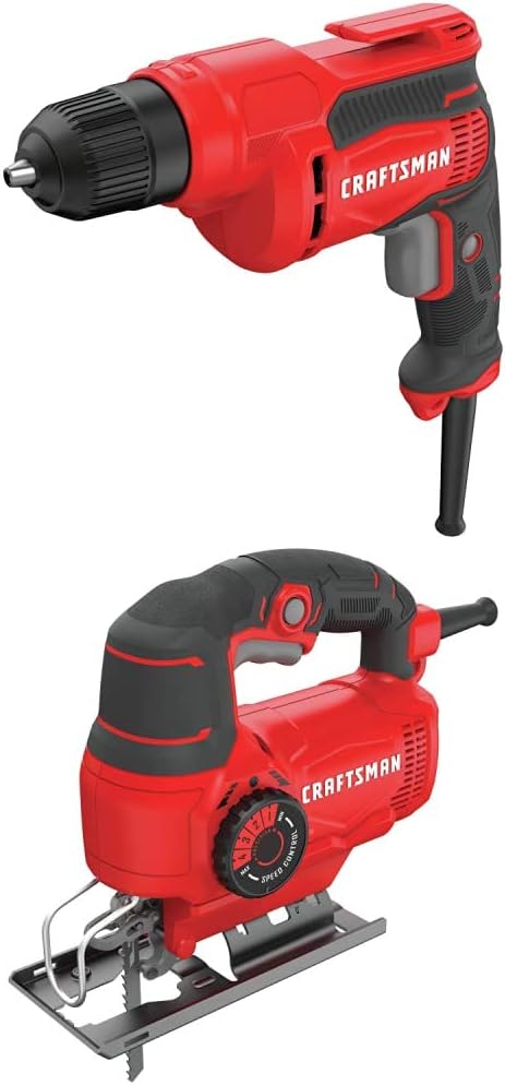 CRAFTSMAN Drill/Driver, 7-Amp, 3/8-Inch with Angle Grinder Tool 4-1/2-Inch, 6-Amp (CMED731  CMEG100)