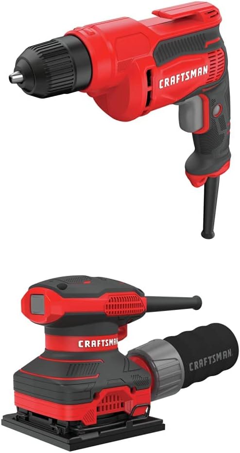CRAFTSMAN Drill/Driver, 7-Amp, 3/8-Inch with Angle Grinder Tool 4-1/2-Inch, 6-Amp (CMED731  CMEG100)