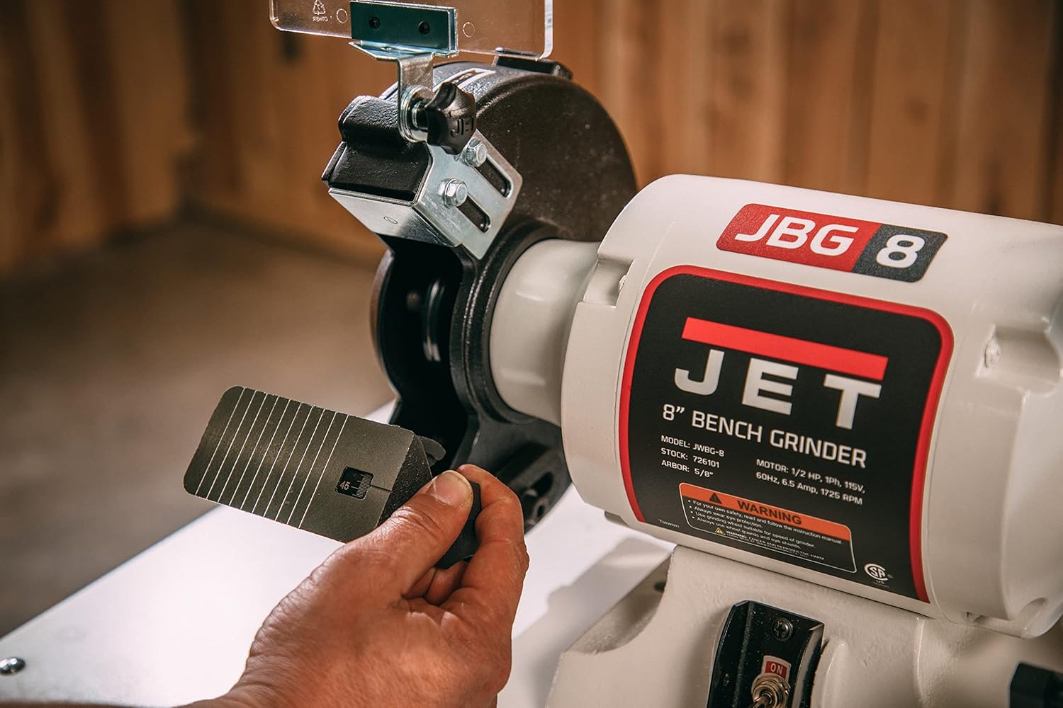 JET 8-Inch Bench Grinder, No Wheels, 1725 RPM, 1/2 HP, 115V 1Ph (Model JWBG-8NW)