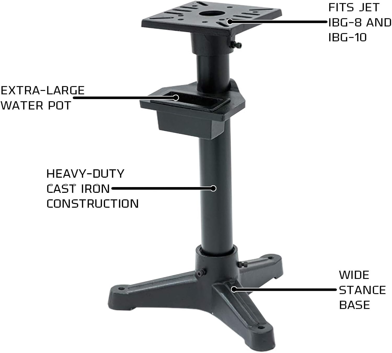 JET IBG-Stand (for IBG-8 and IBG-10 Grinders) (578172) , Black